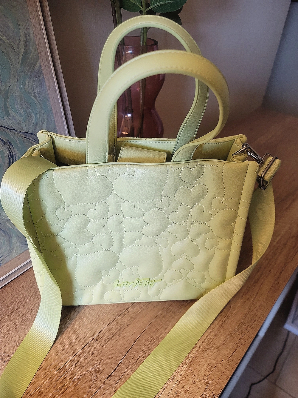 Betsey Johnson Lime Green Cross body Tote